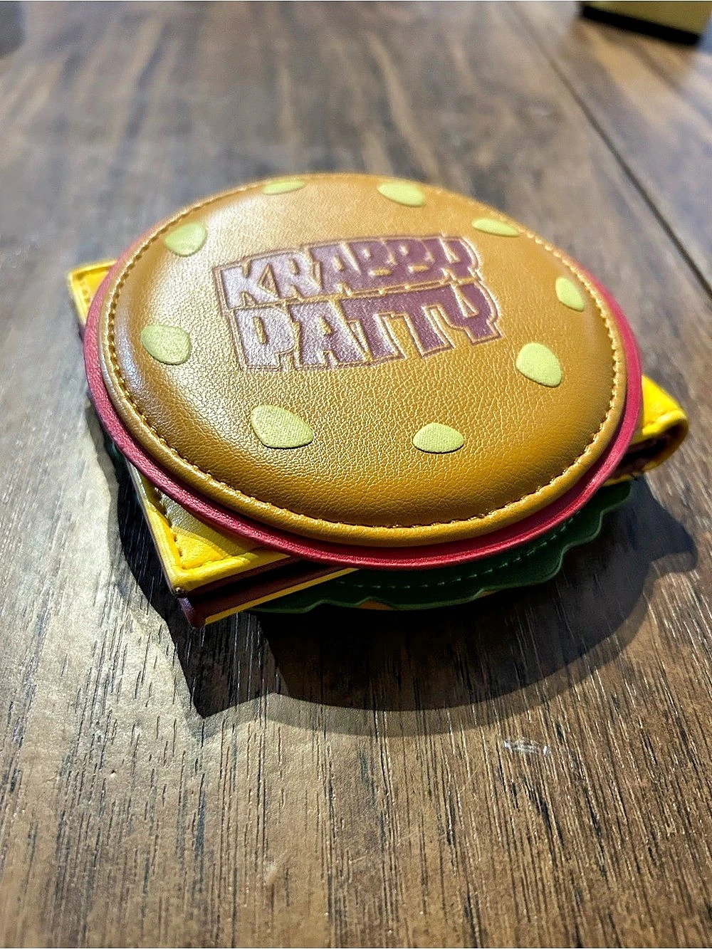 Krabby Patty Burger Wallet Brown & Green Like New
